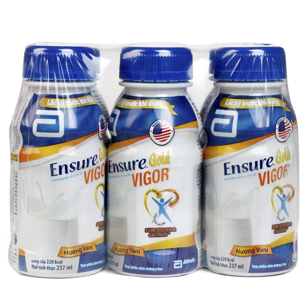 Thực phẩm dinh dưỡng y học Ensure Gold Vigor 237ml - Lốc 6 chai