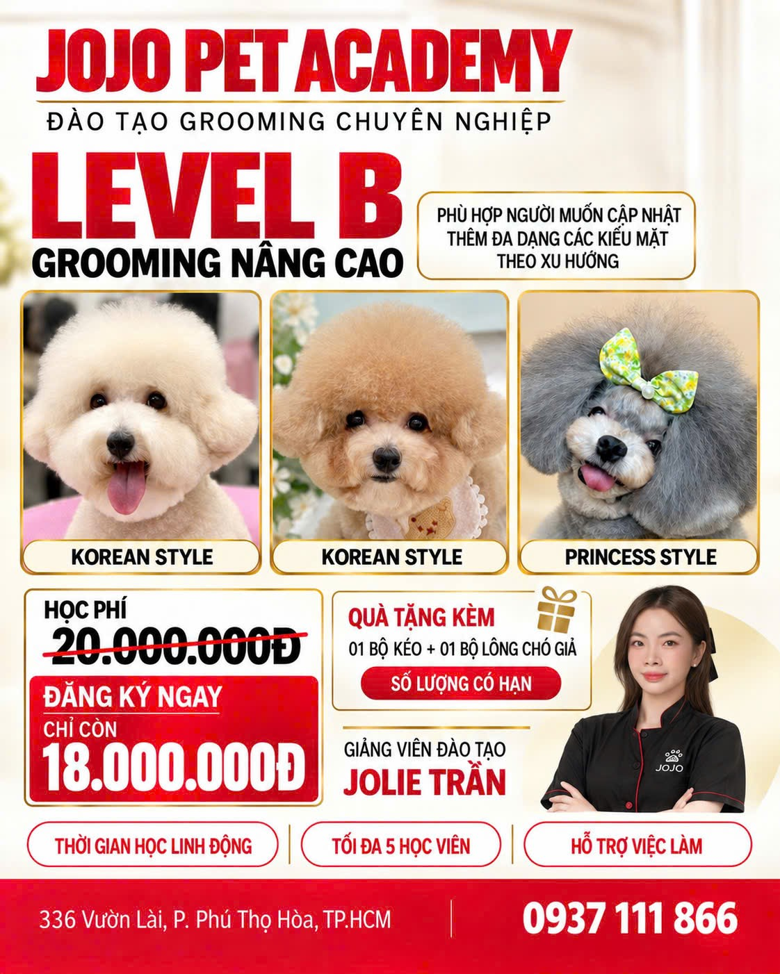 Khóa học Grooming Level B tại JOJO PET ACADEMY